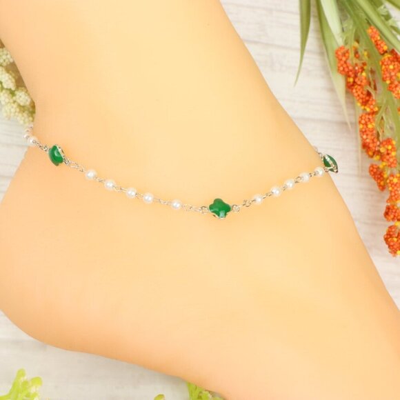 "Handmade Anklet – Elegant & Delicate Jewelry for Women | UNVRC1343 - Picture 10 of 10